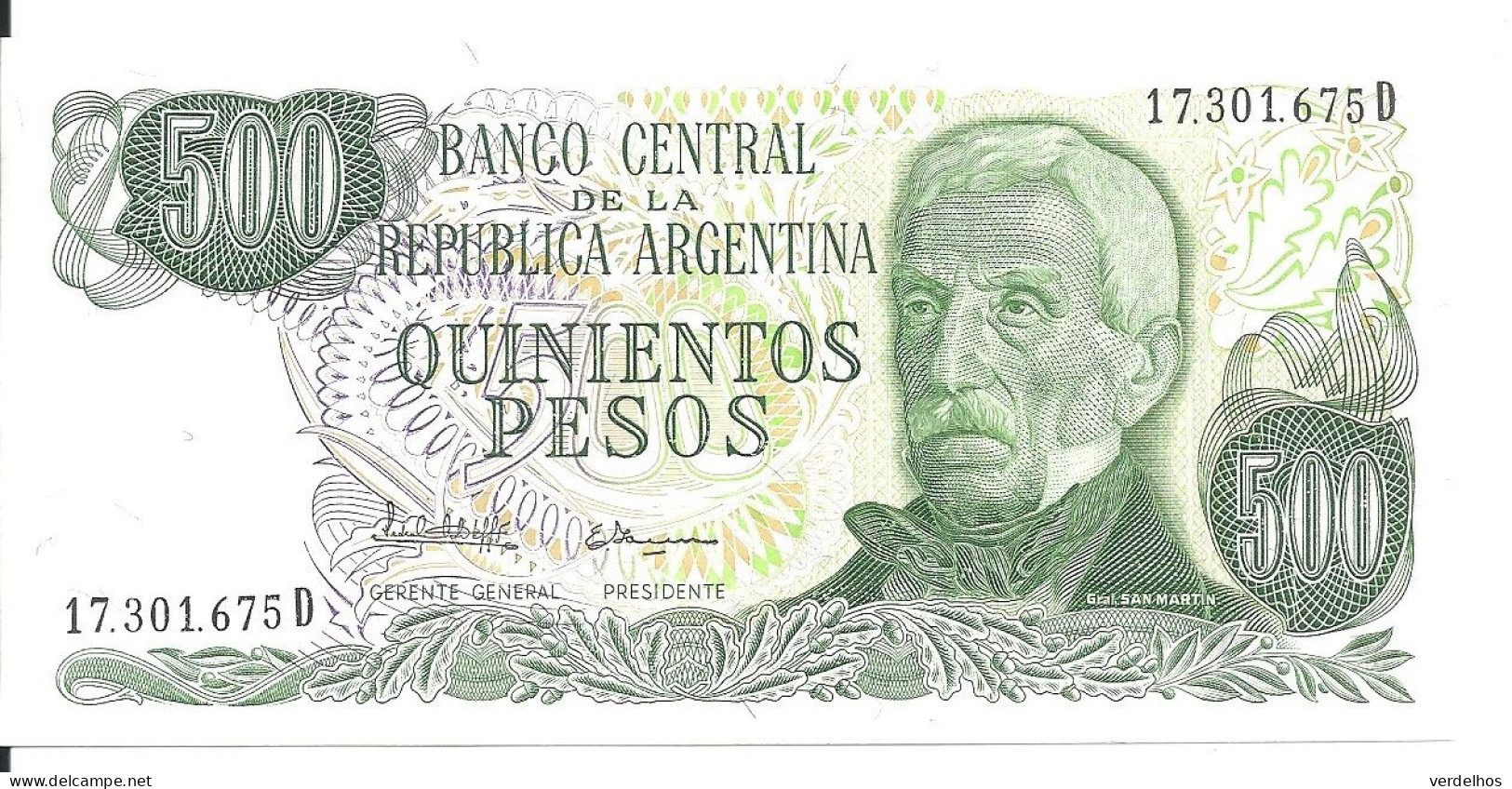 ARGENTINE 500 PESOS ND1977-82 UNC P 303 C - Argentinien