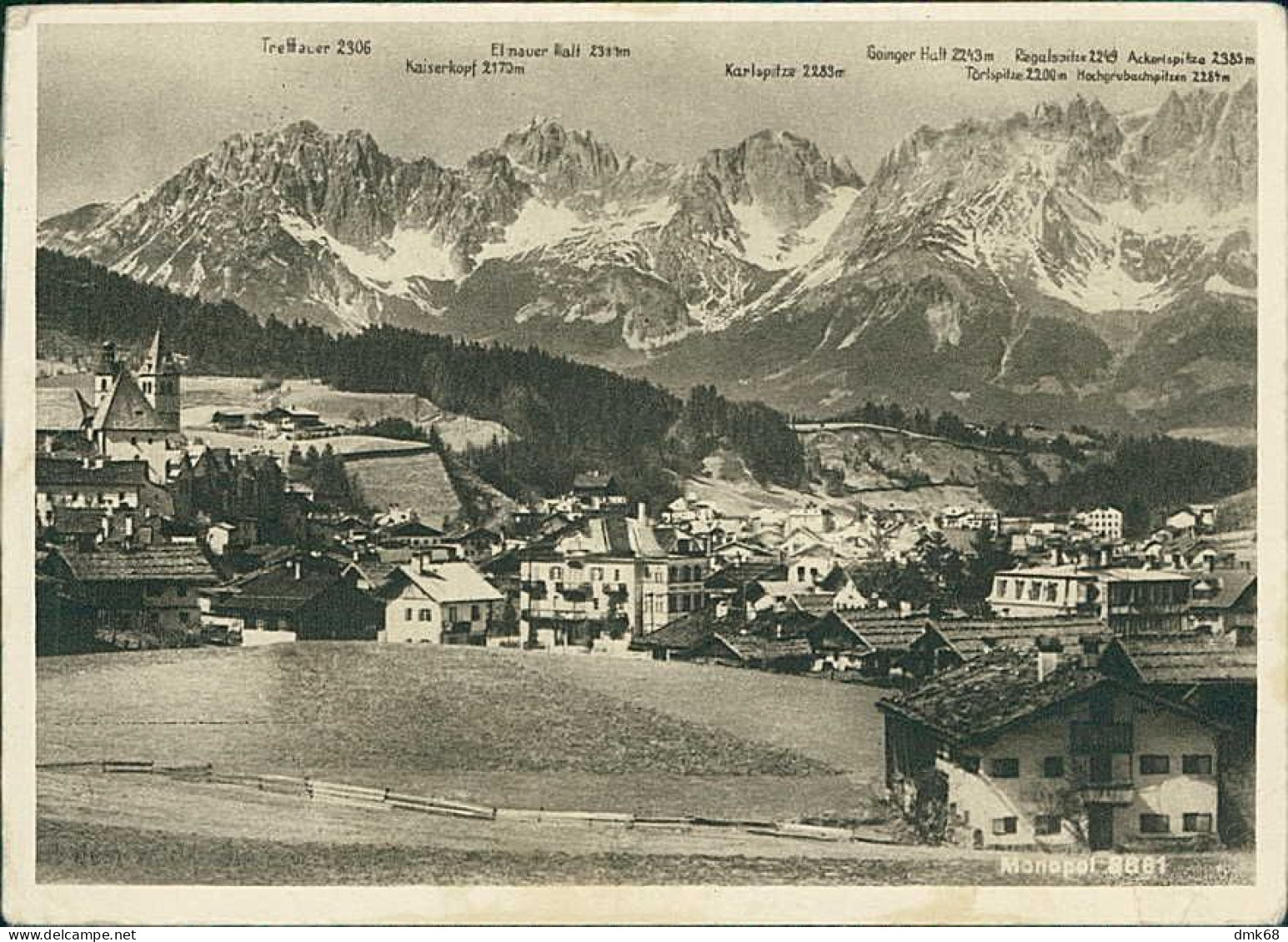 AUSTRIA - KITZBUHEL GEGEN WILDEN KAISER - TIROL - VERLAG MONOPOL - MAILED 1949 (18036) - Kitzbühel