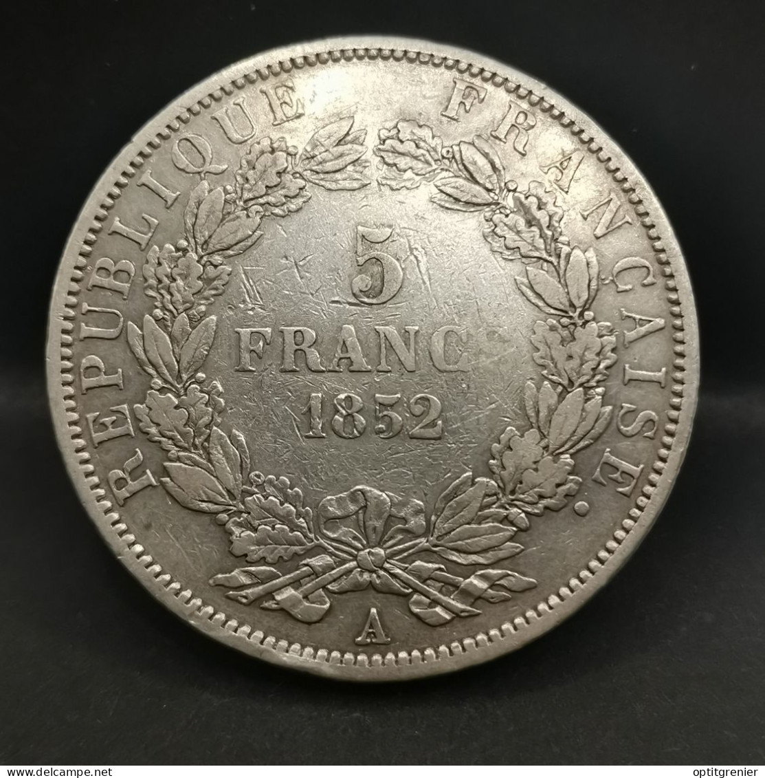 5 FRANCS ARGENT 1852 A PARIS LOUIS NAPOLEON BONAPARTE TETE NUE / FRANCE SILVER - 5 Francs