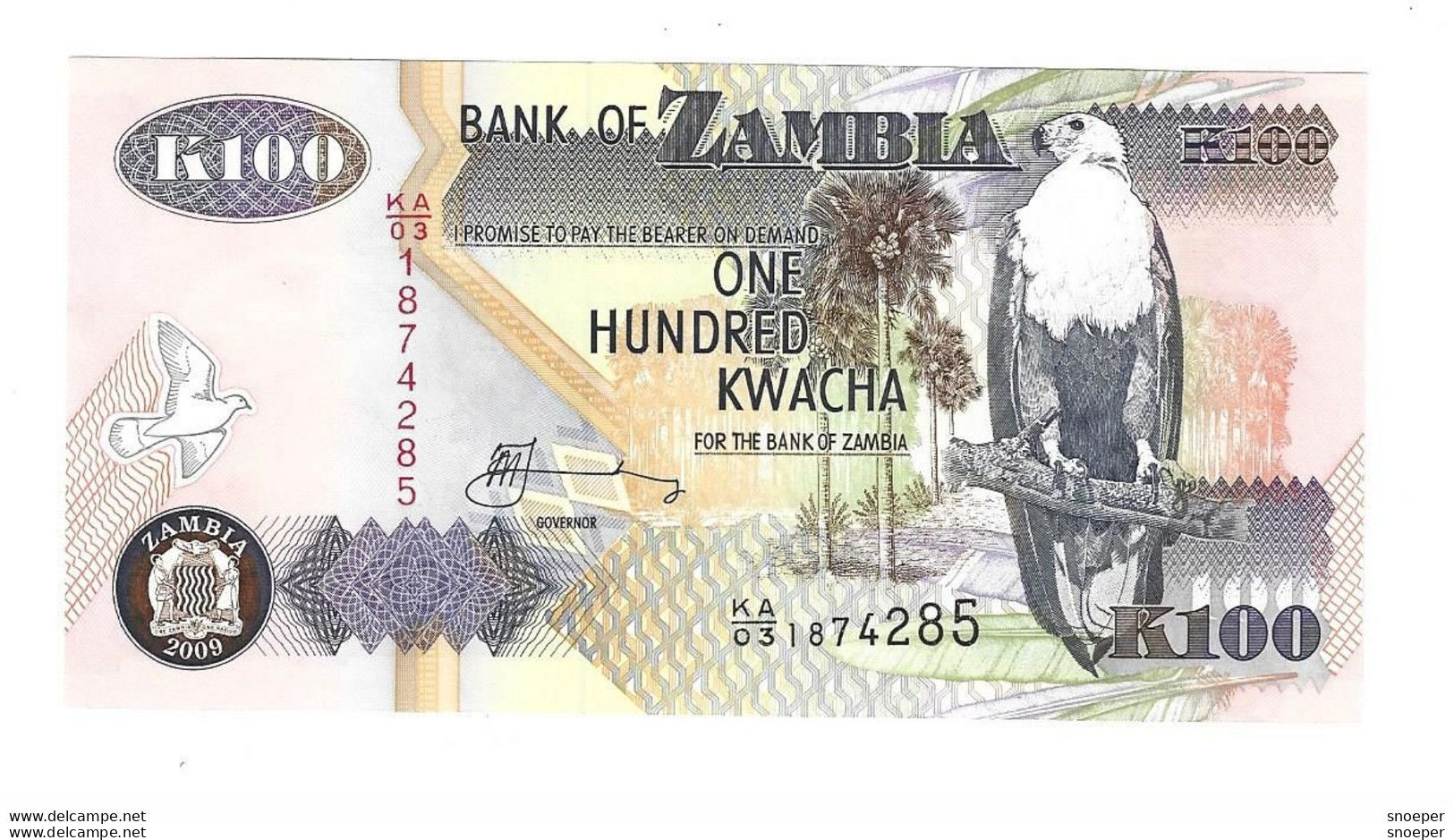 *zambia 100 Kwacha 2009  38i  Unc - Zambia