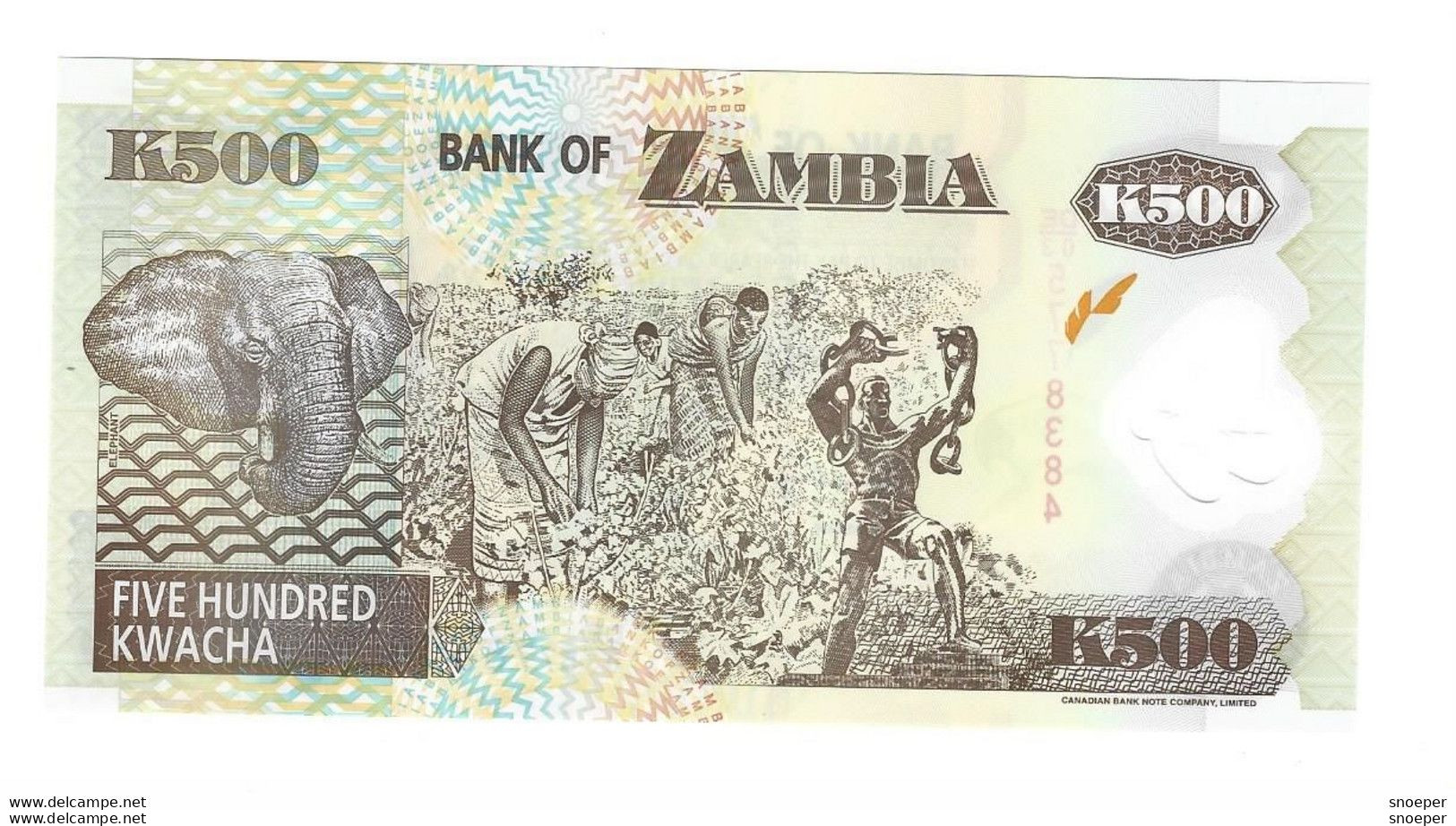 *zambia 500 Kwacha 2005 43d  Unc - Zambia