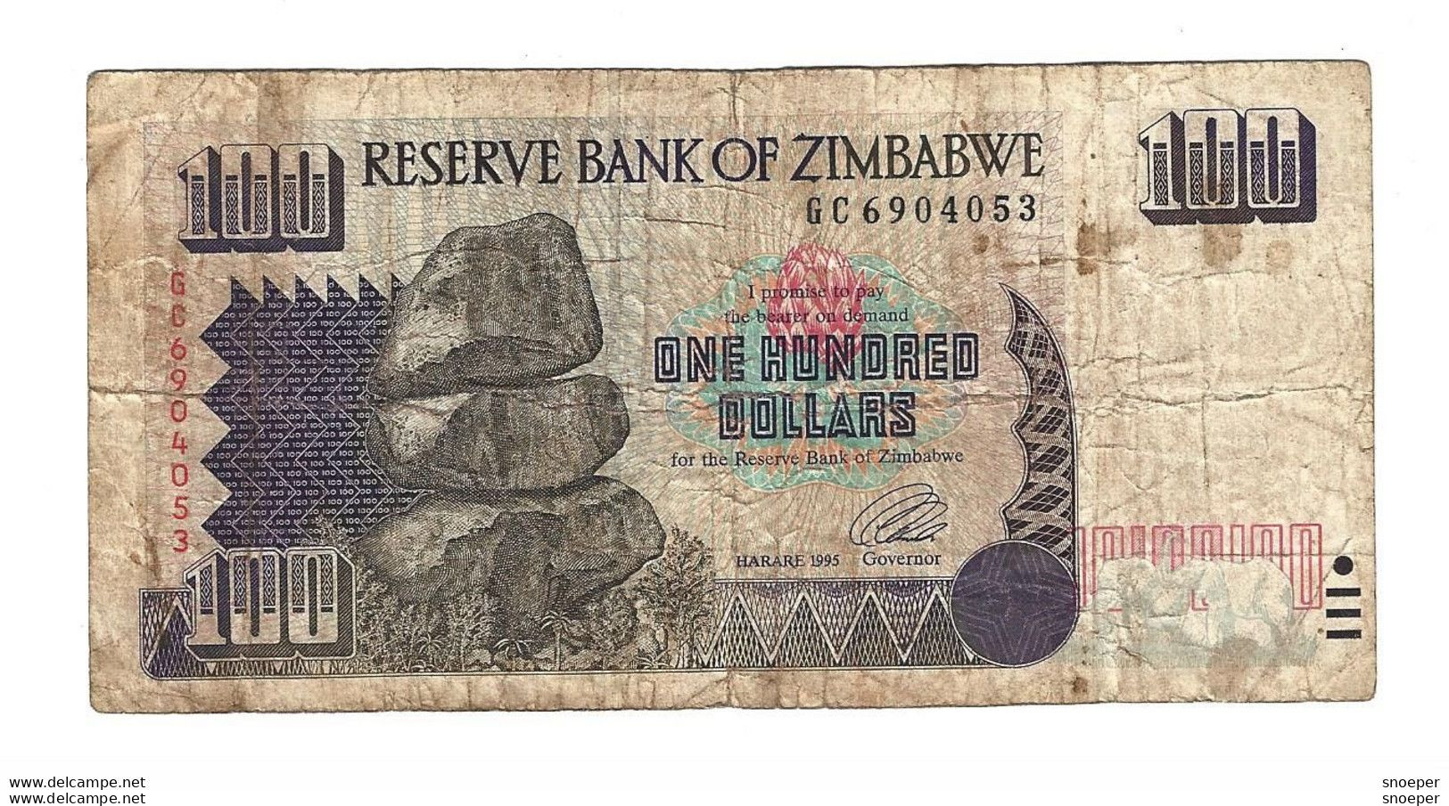 *zimbabwe 100 Dollars 1995  9 - Zimbabwe