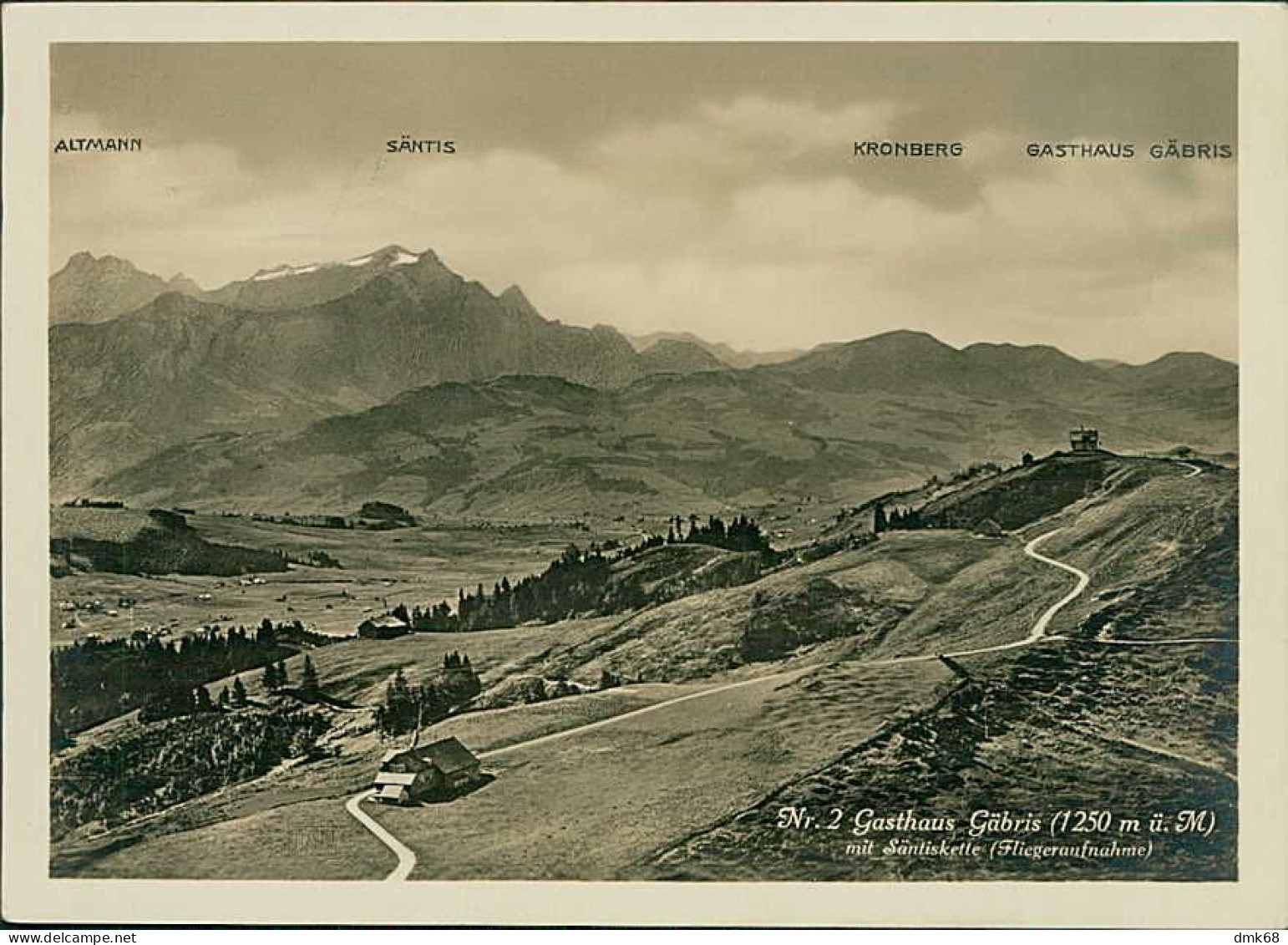 SWITZERLAND - GAIS -  GASTHAUS GABRIS MIT SANTISKETTE - 1920s (18038) - Gais