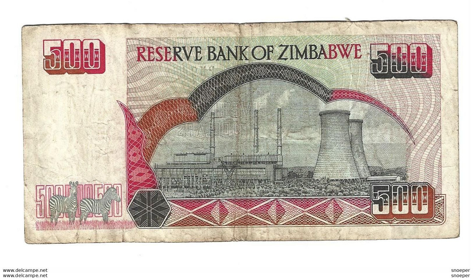 *zimbabwe 500 Dollars 2001  10 - Simbabwe