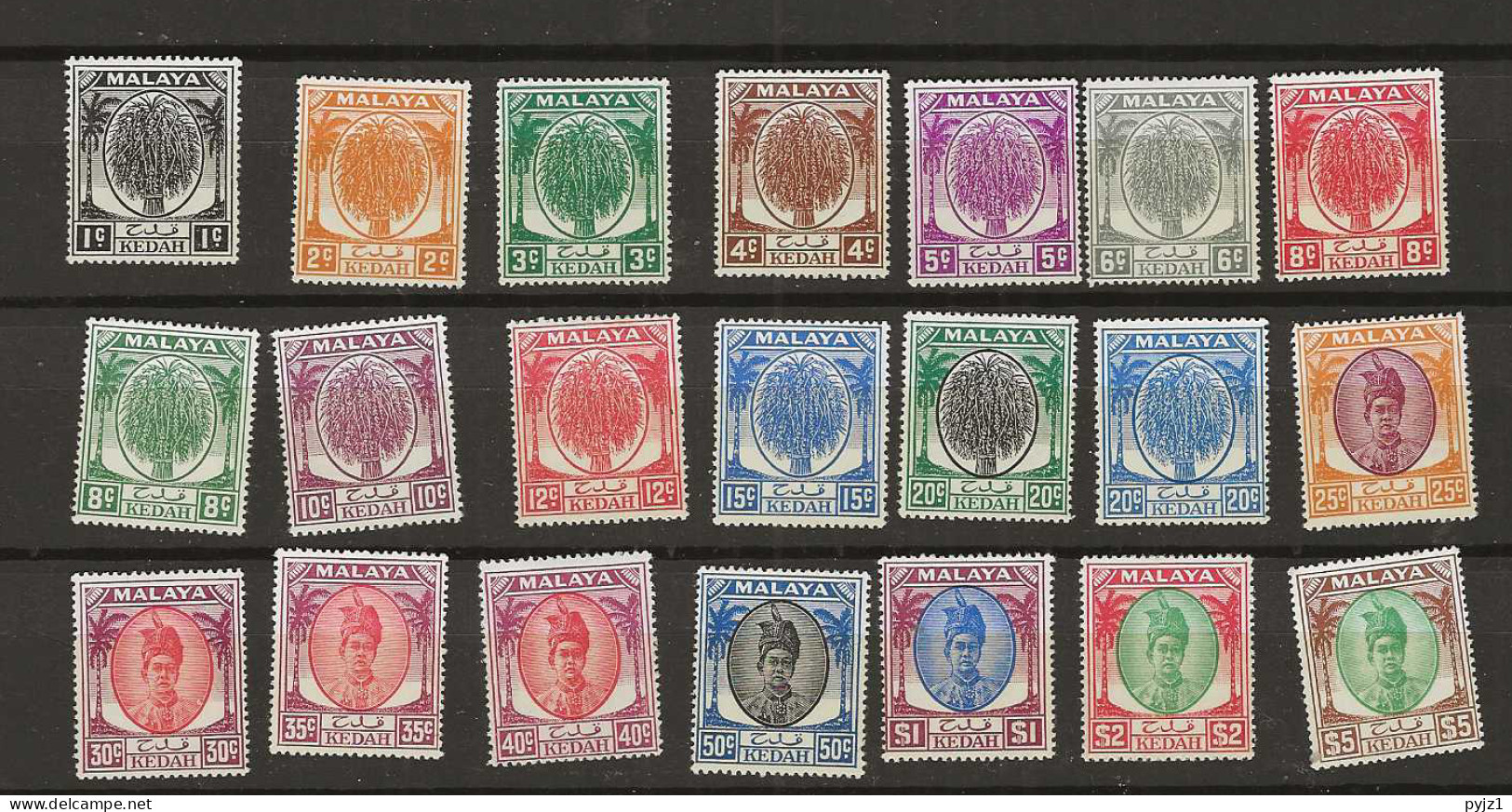 1948 MH Kedah Mi 61-81 ((tiop Value MNH) - Kedah