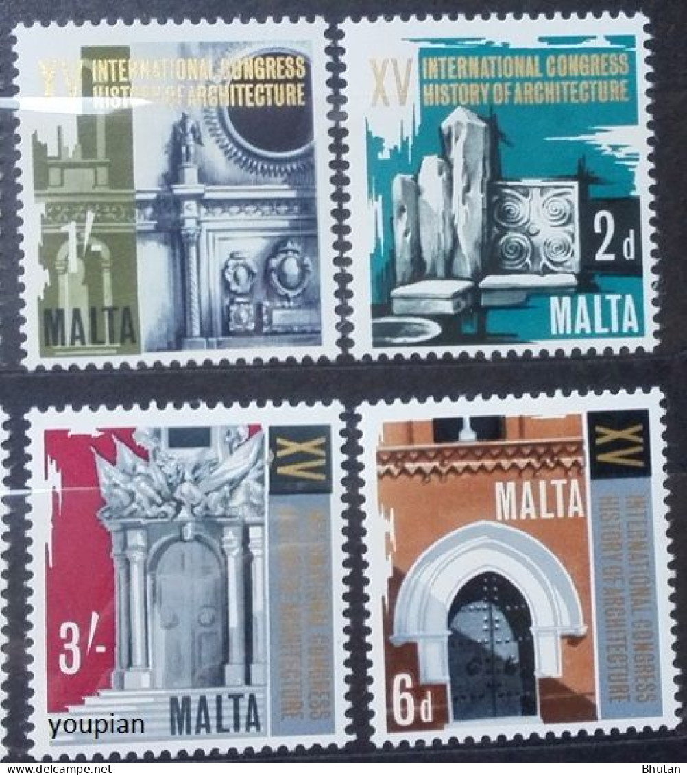 Malta 1967, 15th Anniversary Of Architectural History Congress, MNH Stamps Set - Malta