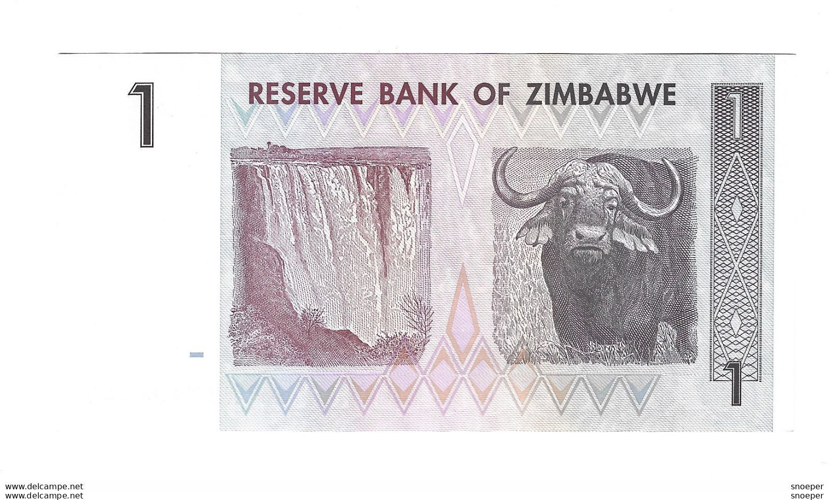 Zimbabwe 1 Dollar 2007  65  Unc - Zimbabwe