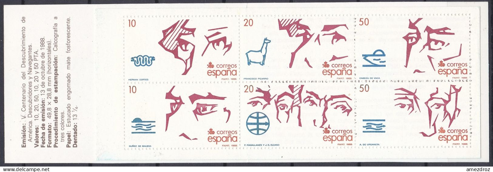 Espagne Carnet 1988 500e Anniversaire De La Découverte De L'Amérique (A) - Carnets