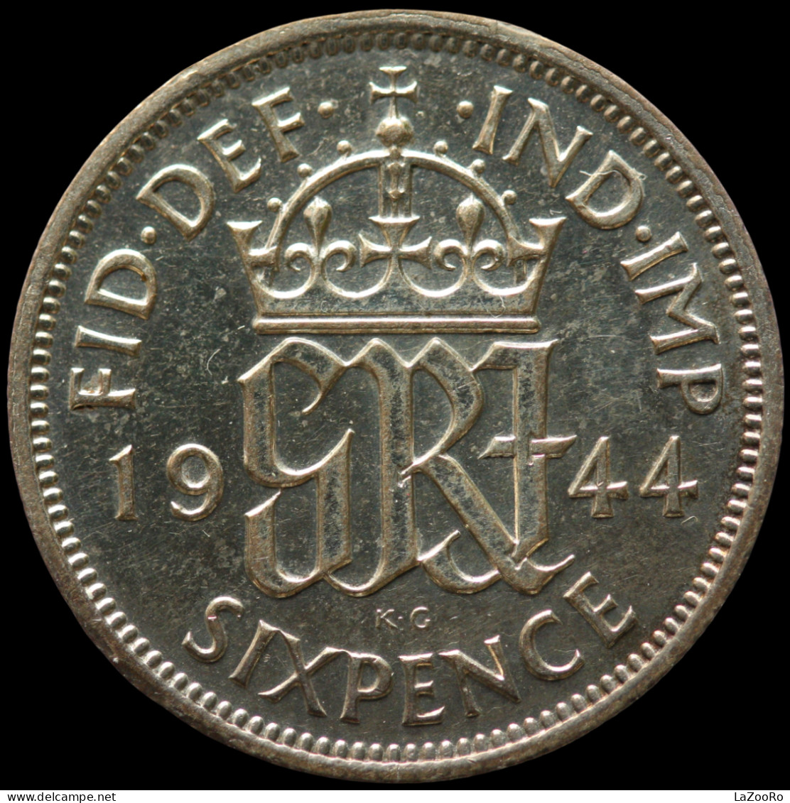 LaZooRo: Great Britain 6 Pence 1944 PROOF Rare - Silver - H. 6 Pence