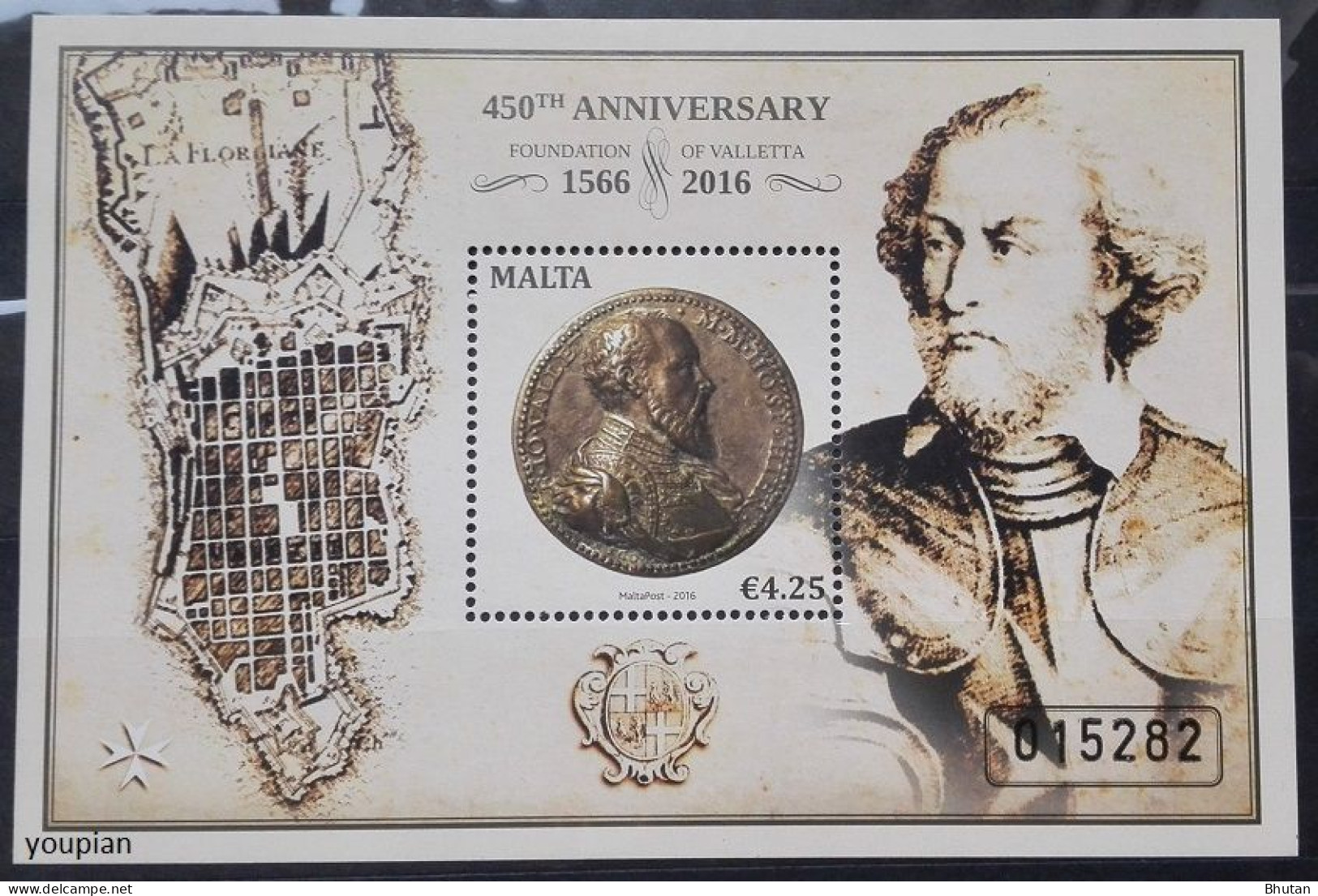 Malta 2016, 450th Aniversary Foundation Of Valetta, MNH S/S - Malta