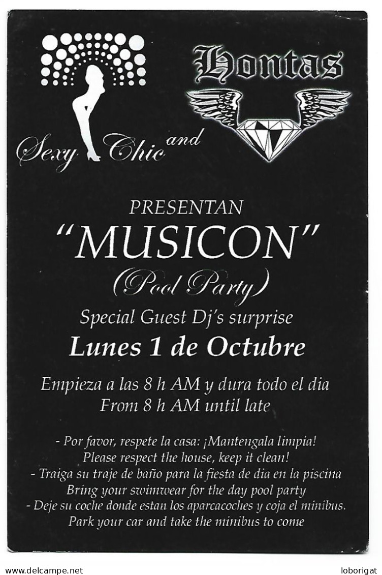 " MUSICON ".- TARJETA INVITACION DISCO.- IBIZA - Einweihungen