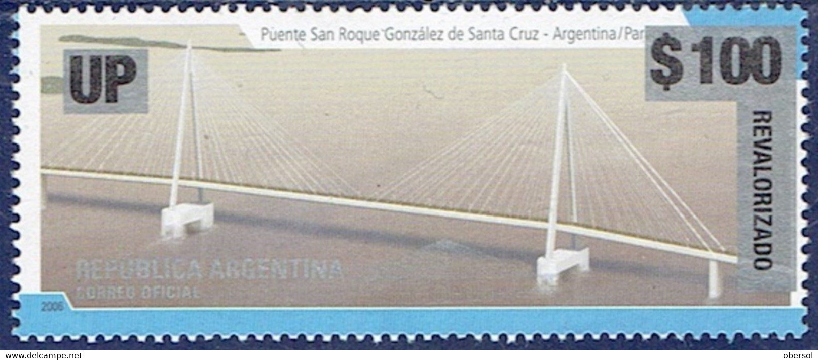 Argentina 2018 Surcharged Revalorizado Bridge $100 MNH Stamp $$ - Neufs