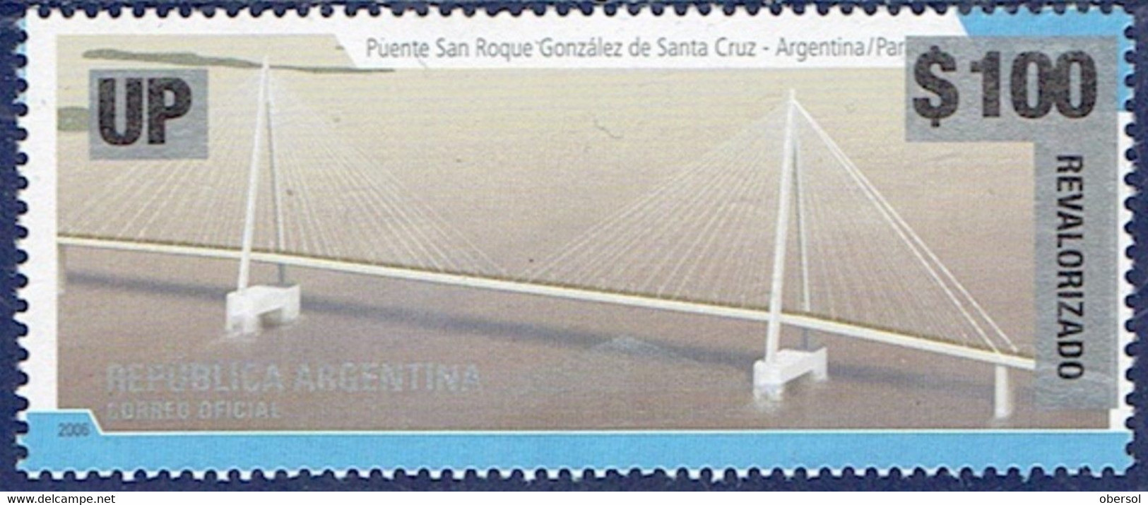 Argentina 2018 Surcharged Revalorizado Bridge $100 MNH Stamp $$ - Unused Stamps