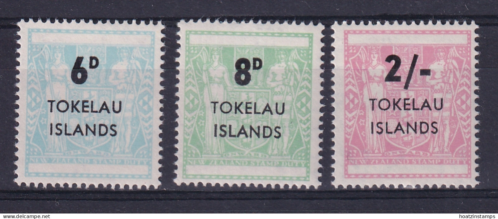 Tokelau Islands: 1966   Postal Fiscal - Surcharge Set   SG6-8     MNH - Tokelau