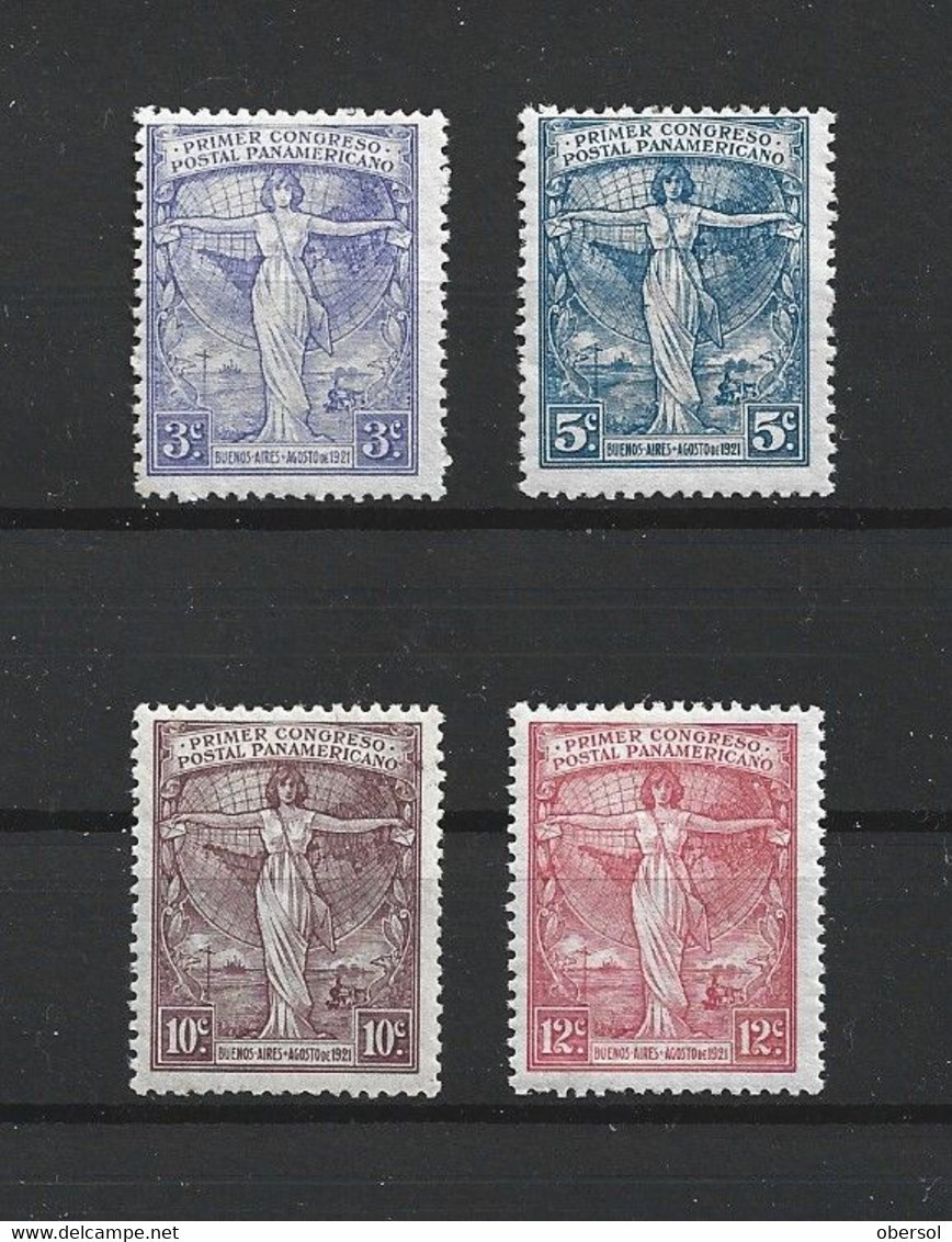 Argentina 1921 Postal Congress Complete Set MNH CV USD 10 - Nuevos