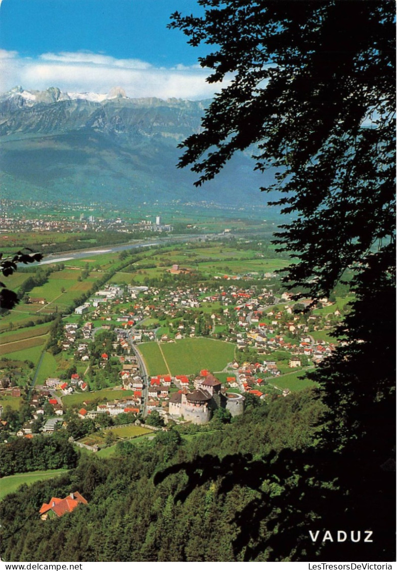LIECHTENSTEIN - Vaduz Mit Schloss Furstentum Liechtenstein - Blick Ab Frommenhaus - Rheintal - Santis - Carte Postale - Liechtenstein