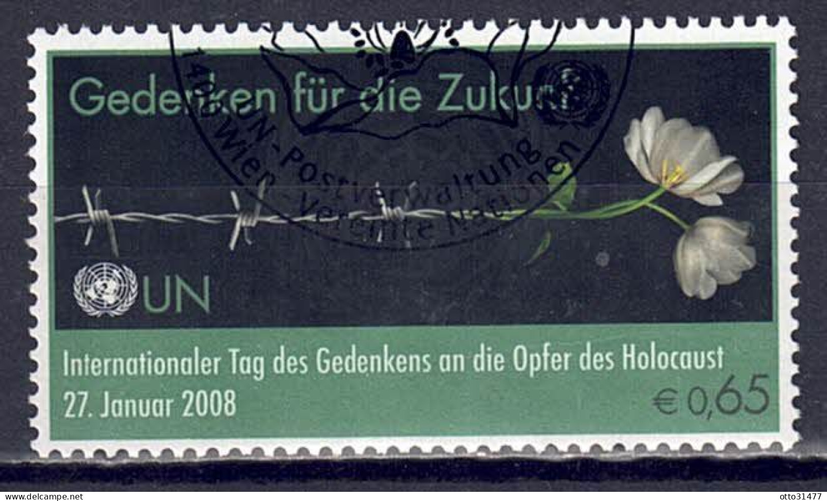 UNO Wien 2008 - Holocaust-Gedenktag, Nr. 521, Gestempelt / Used - Gebraucht