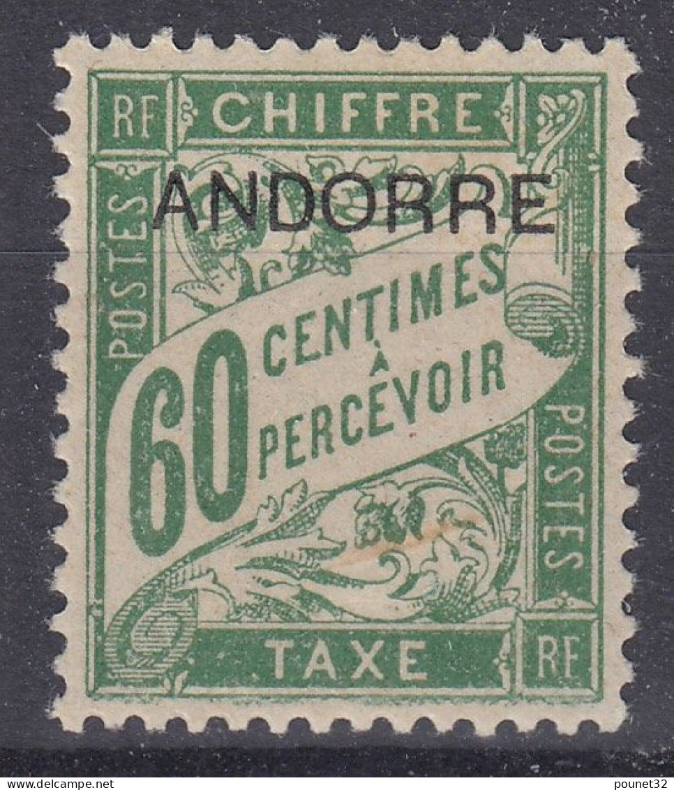 TIMBRE ANDORRE TAXE N° 5 NEUF GOMME SANS CHARNIERE MAIS LEGERES ADHERENCES - TB CENTRAGE - Unused Stamps