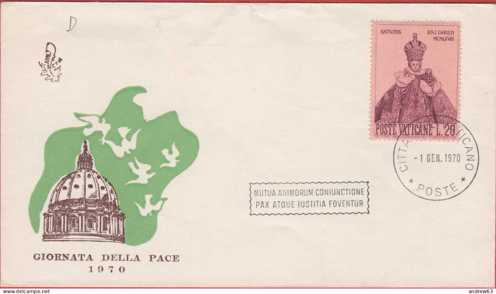 Vaticano - Vatican - Vatikan - 01.01.1970 - Giornata Della Pace - FDC Venetia - Brieven En Documenten