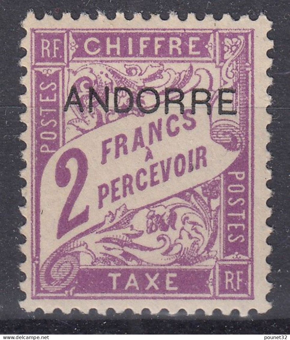 TIMBRE ANDORRE TAXE N° 7 NEUF ** GOMME SANS CHARNIERE - TRES FRAIS - Unused Stamps