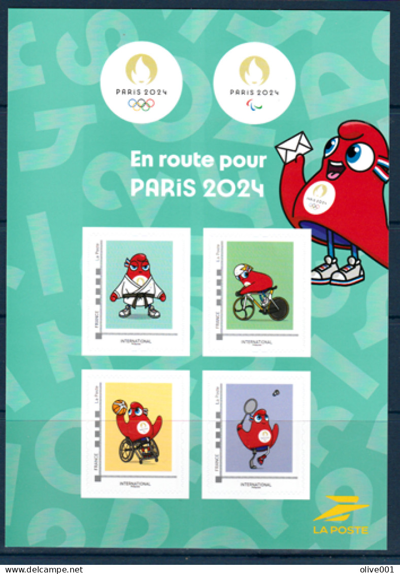 France - Jeux Olympiques De Paris 2024 - 4 Tp - En Route Pour Paris 2024 - Lettre Internationnale - MNH ** Neuf - New - Sommer 2024: Paris