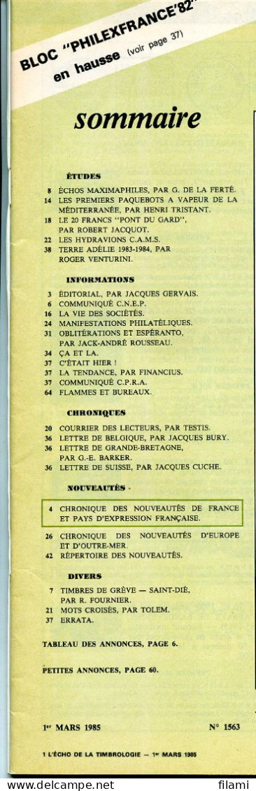 L'écho De La Timbrologie,paquebots Mediterranée,Pont De Gard 20c,hydravion,terre Adélie,timbre De Gréve, - Francesi (prima Del 1940)