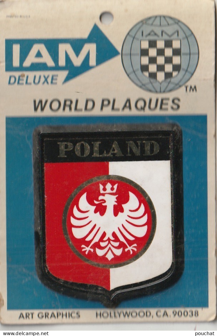 Z++ Nw- ( POLAND ) - WORLD PLAQUES - IAM DELUXE - PLAQUE AUTOMOBILE ADHESIVE SUR SUPPORT CARTONNE - Transports