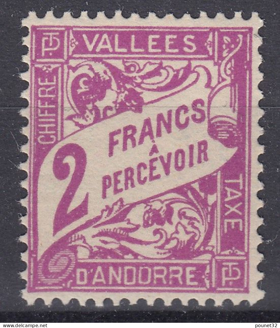 TIMBRE ANDORRE TAXE N° 19 NEUF ** GOMME SANS CHARNIERE - TRES FRAIS - Unused Stamps