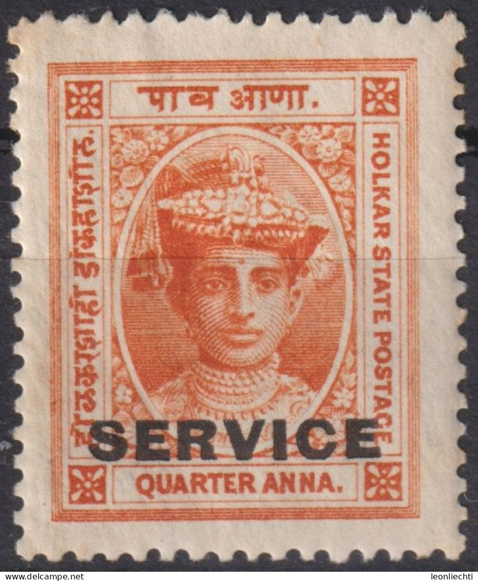 1906 Indien Fürstenstaaten > Holkar ** Mi:IN-IN D1, Sn:IN-IN O6, Yt:IN-IN S1, Service, Maharaja Tukoji Holkar III - Holkar