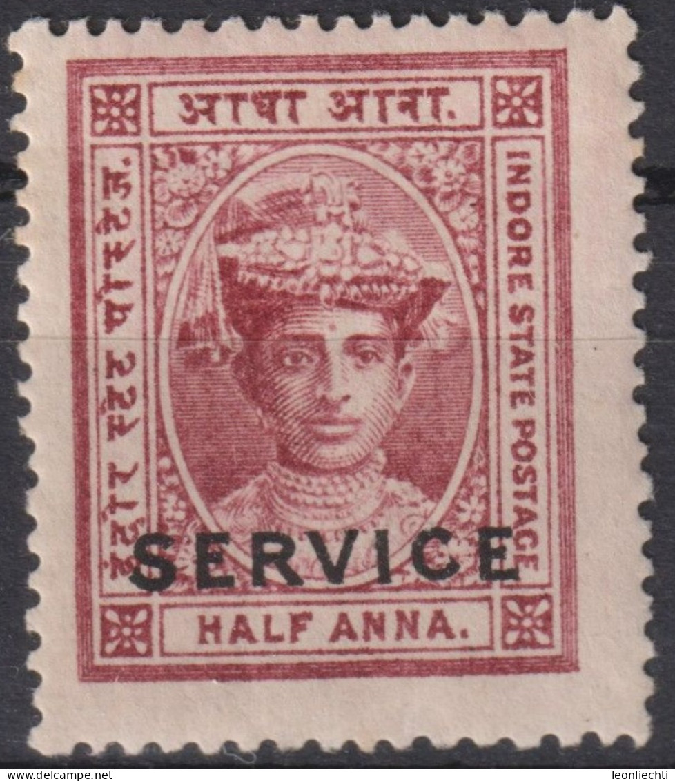 1906 Indien Fürstenstaaten > Holkar ** Mi:IN-IN D2I, Sn:IN-IN O1, Yt:IN-IN S2, Service, Maharaja Tukoji Holkar III - Holkar
