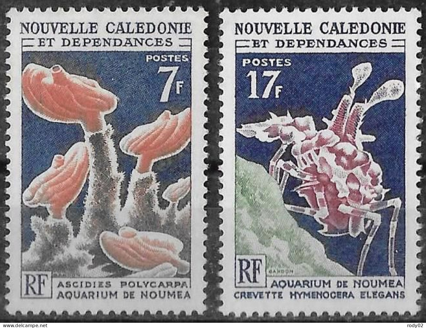 NOUVELLE-CALEDONIE - AQUARIUM DE NOUMEA - N° 322 ET 324 - NEUF** MNH - Unused Stamps