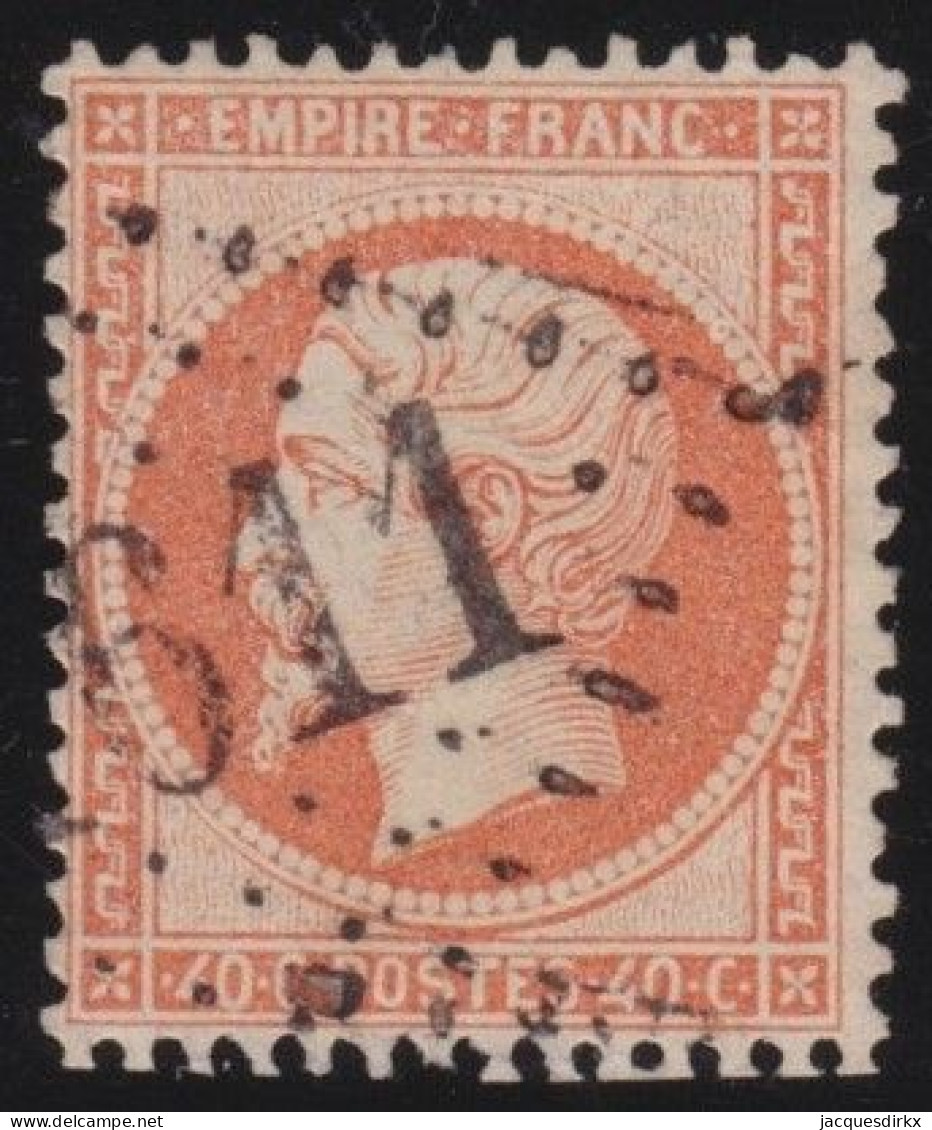 France  .  Y&T   .     23    .   O      .    Oblitéré - 1862 Napoléon III