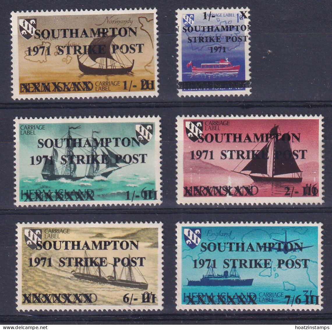 G.B. - Herm Island: 1971   Pictorials 'Southampton 1971 Strike Post' OVPT   MNH - Unclassified