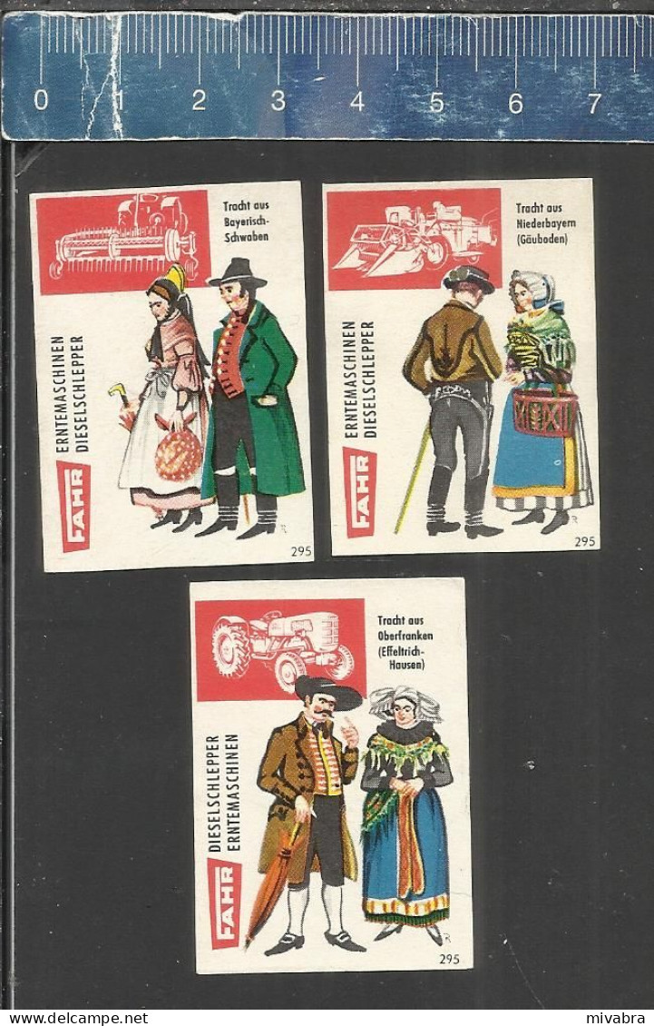 FAHR Landwirtschaftliche Maschinen TRACHTEN Serie 1 - Matchbox Labels GERMANY 1961 - Boites D'allumettes - Etiquettes