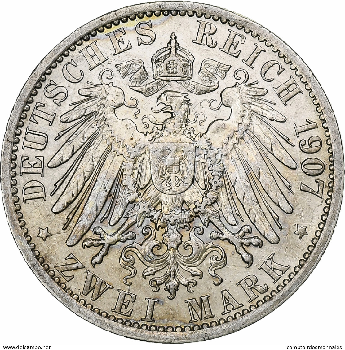 Etats Allemands, PRUSSIA, Wilhelm II, 2 Mark, 1907, Berlin, Argent, SUP, KM:522 - Autres & Non Classés