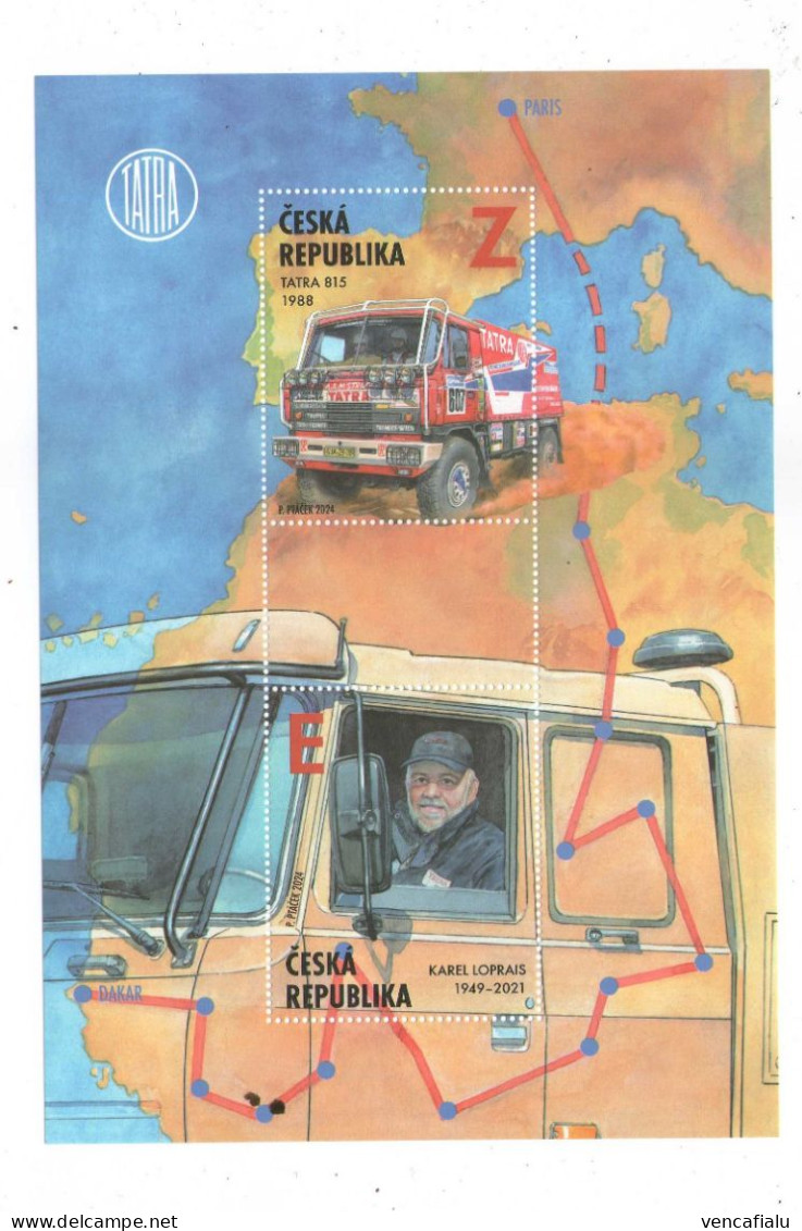 Year 2024, Car TATRA, Rallye Paris - Dakar, S/S, MNH - Blocks & Kleinbögen