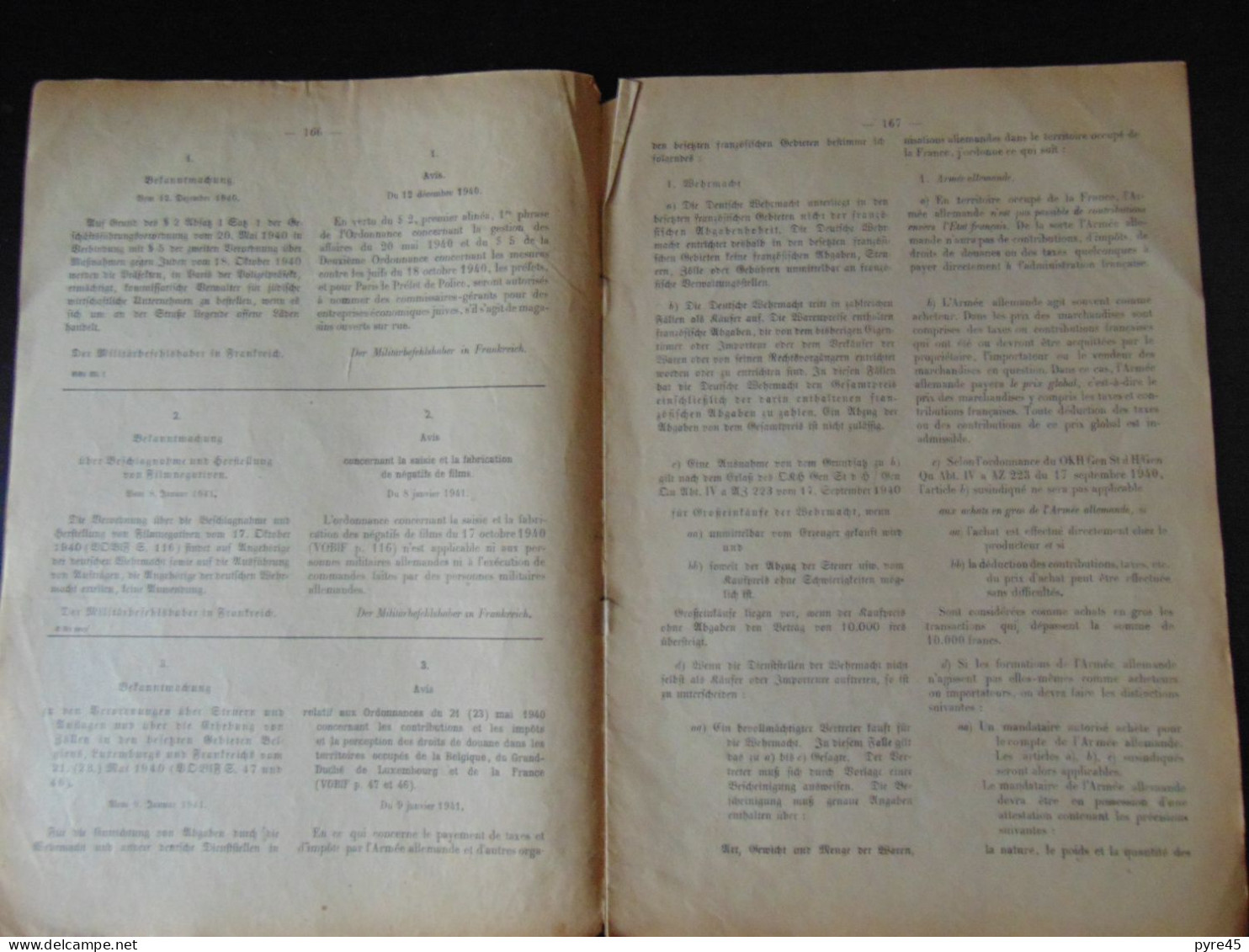 Journal Officiel Des Décrets Du Commandant Militaire, N° 21,  1941 ( Désolidarisé, Rousseurs, Pliures ) - Autres & Non Classés