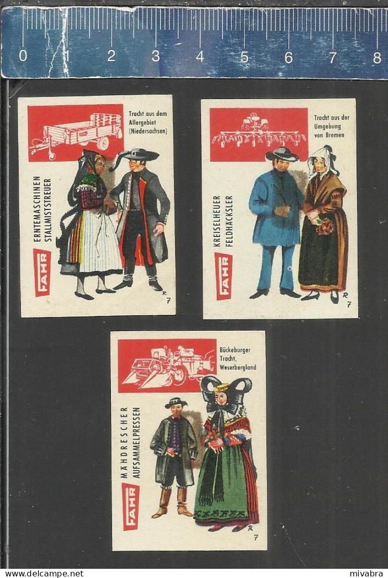 FAHR Landwirtschaftliche Maschinen TRACHTEN Serie 2 - Matchbox Labels GERMANY 1962 - Boites D'allumettes - Etiquettes