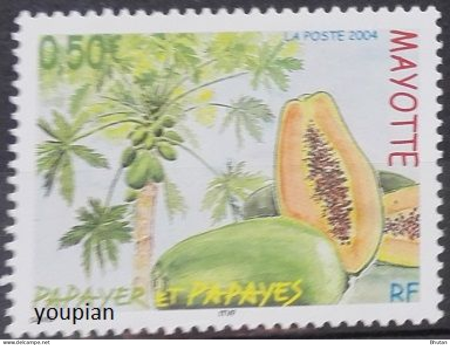 Mayotte 2004, Fruit Papaya, MNH Single Stamp - Autres - Afrique