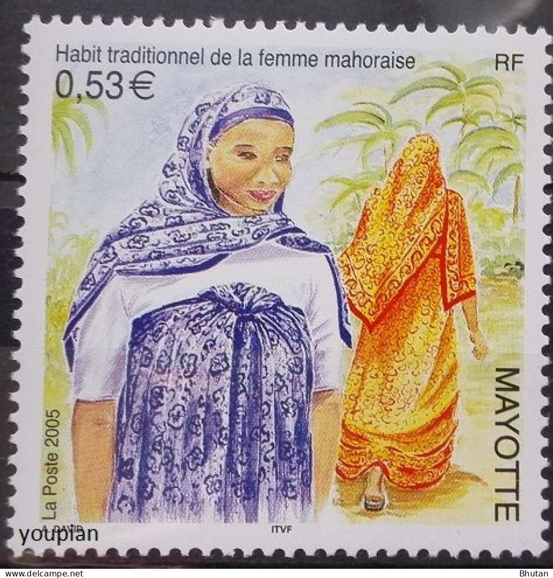 Mayotte 2005, Traditional Women Clothes, MNH Single Stamp - Autres - Afrique