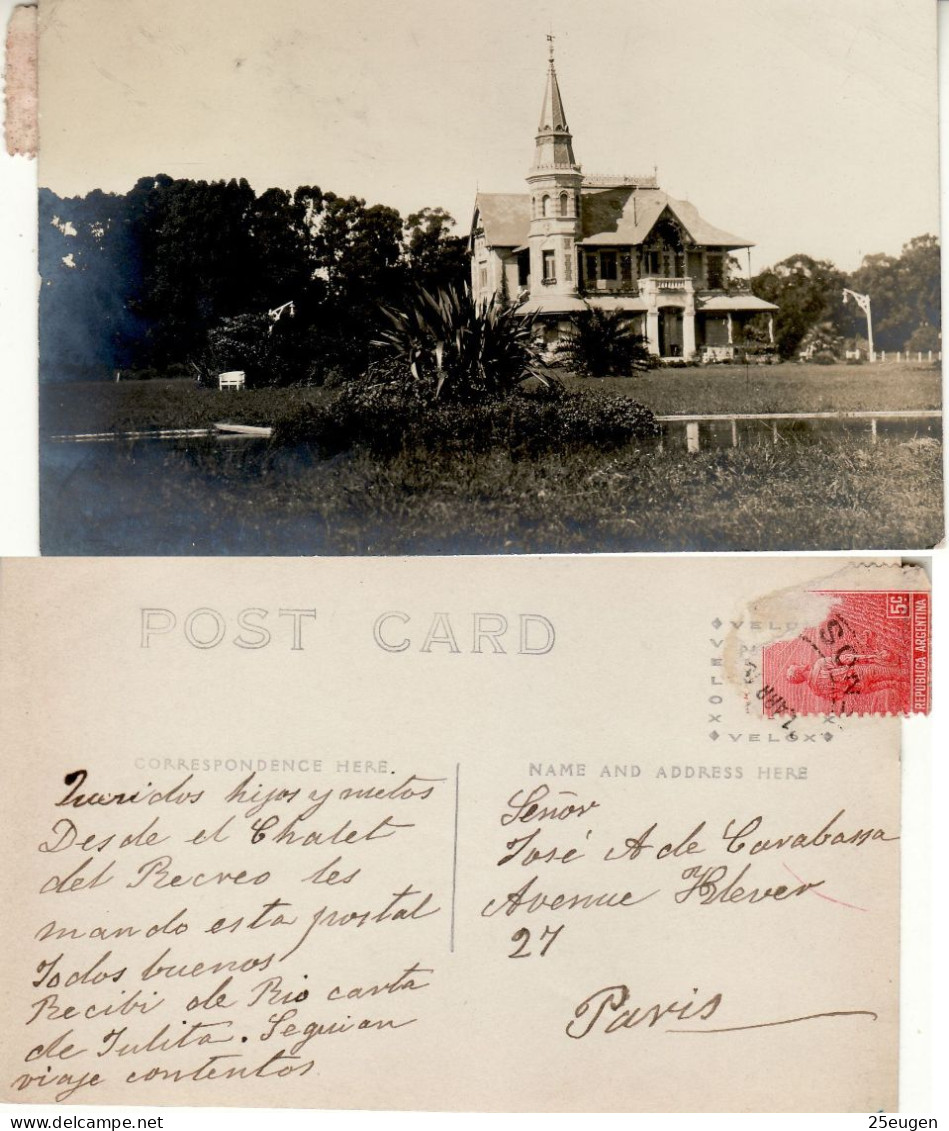 ARGENTINA 1904  POSTCARD SENT TO  PARIS - Lettres & Documents