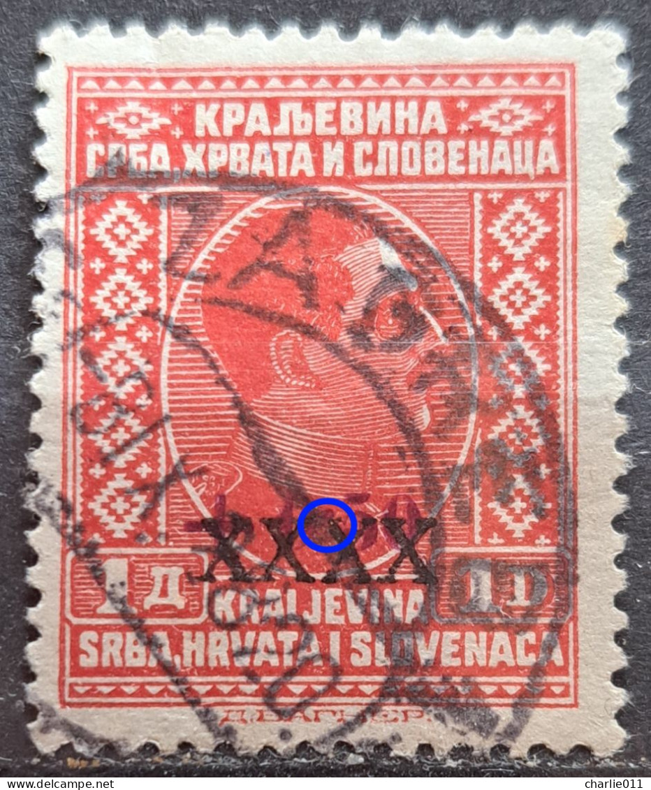 KING ALEXANDER-1 D-OVERPRINT XXXX ON OVERPRINT 0.50-POSTMARK ZAGREB-CROATIA-SHS-YUGOSLAVIA-1928 - Used Stamps