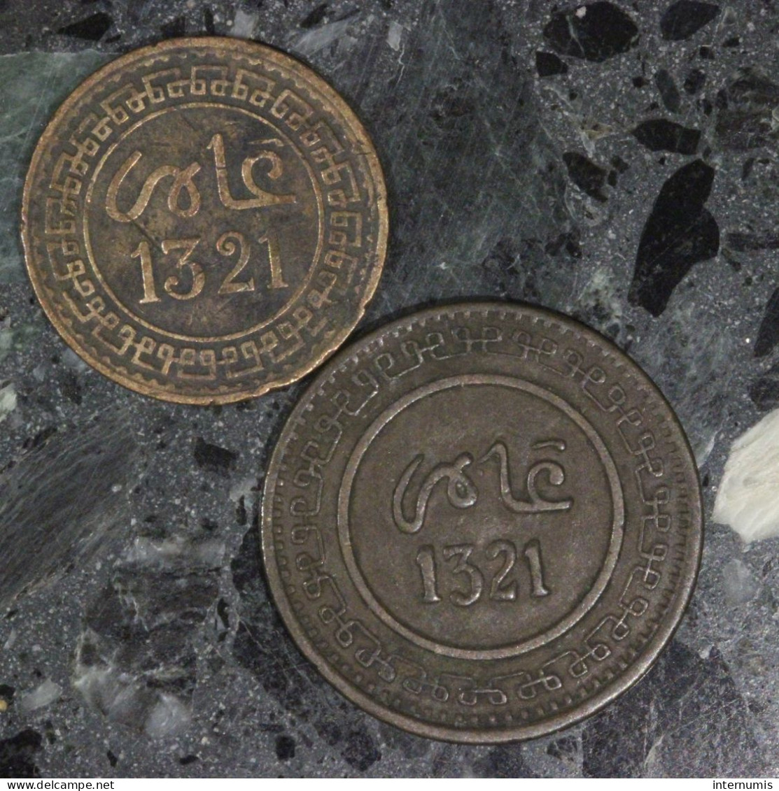 Maroc / Morocco LOT (2) : 5 & 10 Centimes, DATES : 1321 - Vrac - Monnaies