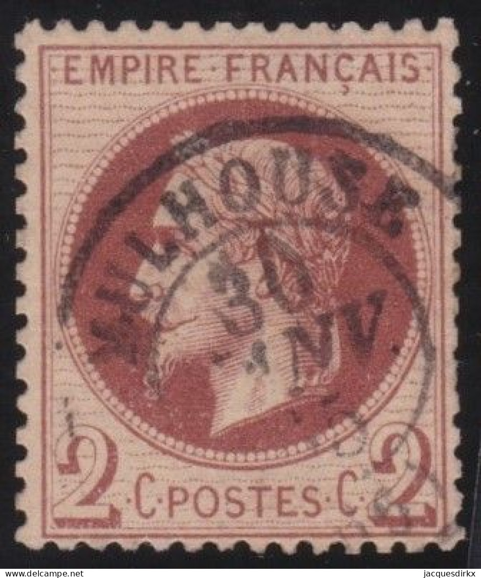 France  .  Y&T   .     26  (2 Scans)    .   O      .    Oblitéré - 1863-1870 Napoléon III. Laure