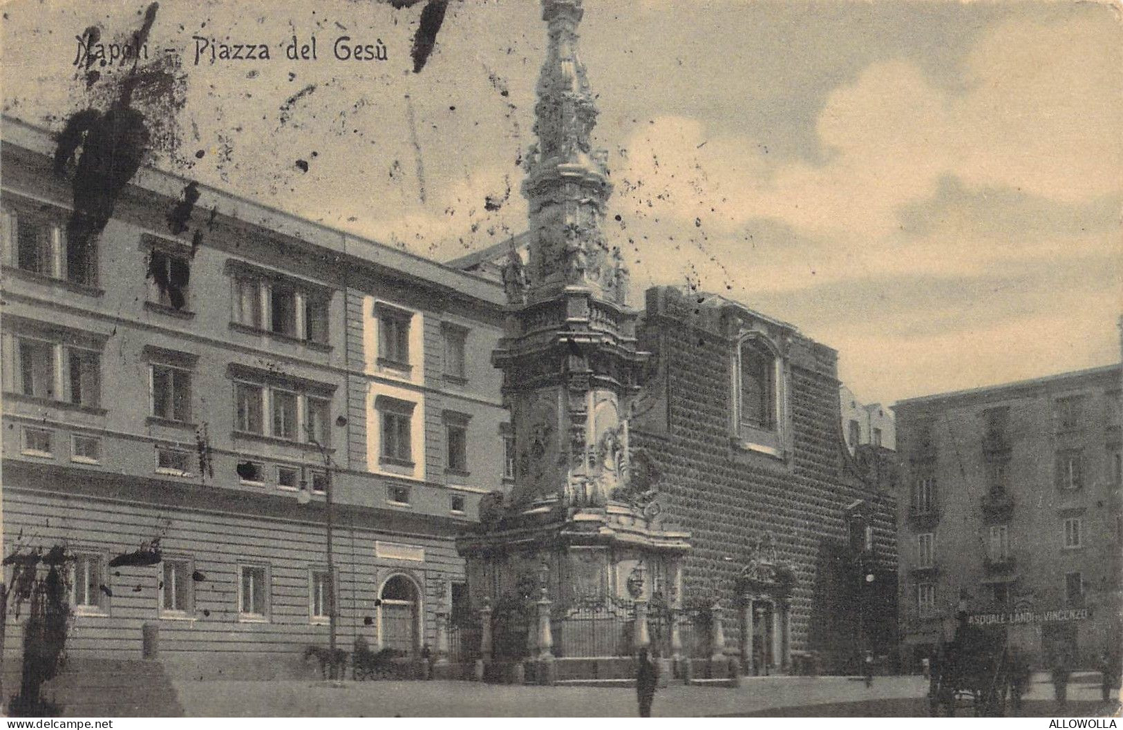 25915 " NAPOLI-PIAZZA DEL GESU' " ANIMATA-VERA FOTO-CART.POST. SPED.1914 - Casoria