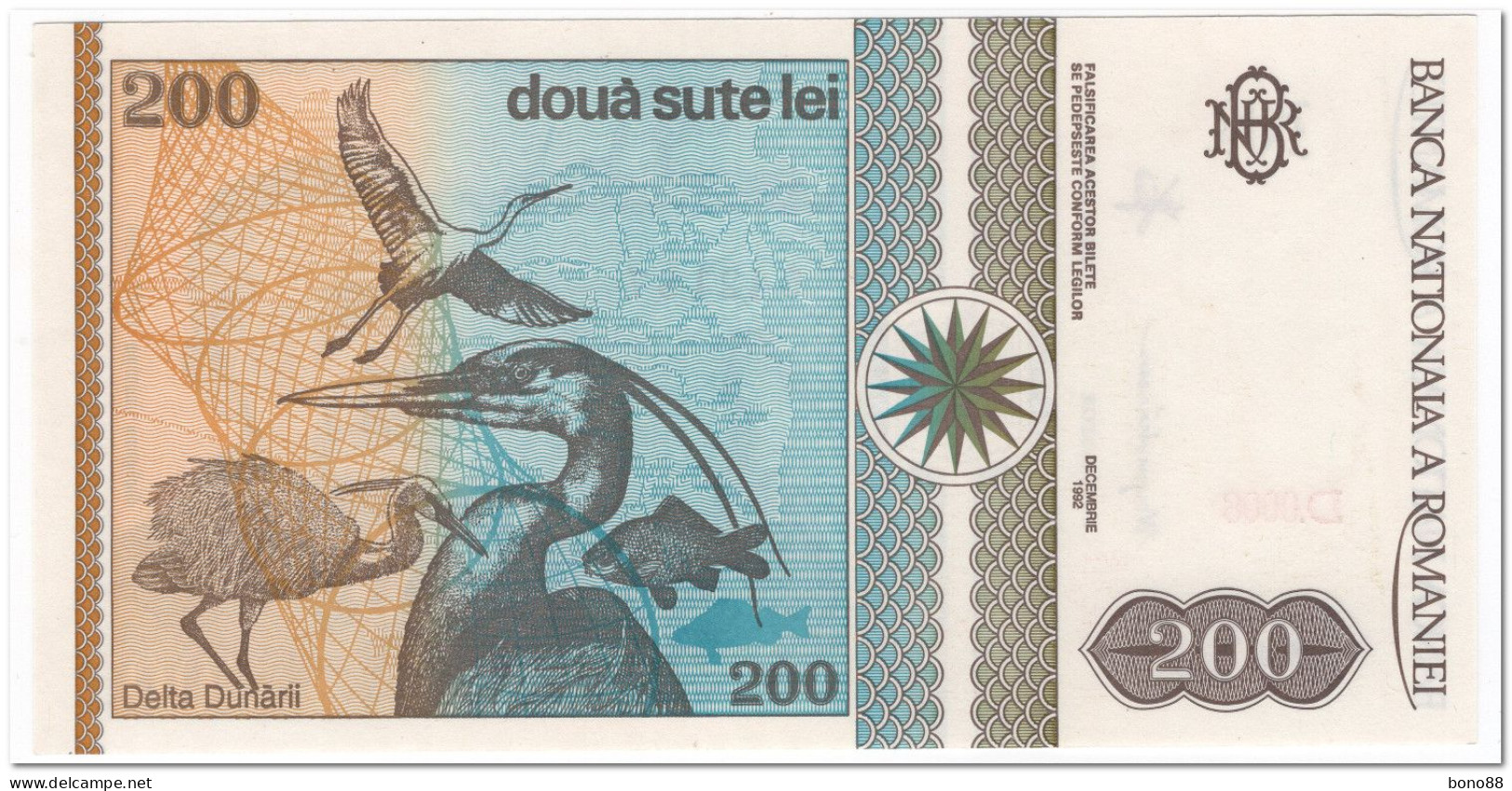 ROMANIA,200 LEI,1992,P.100,UNC - Roemenië