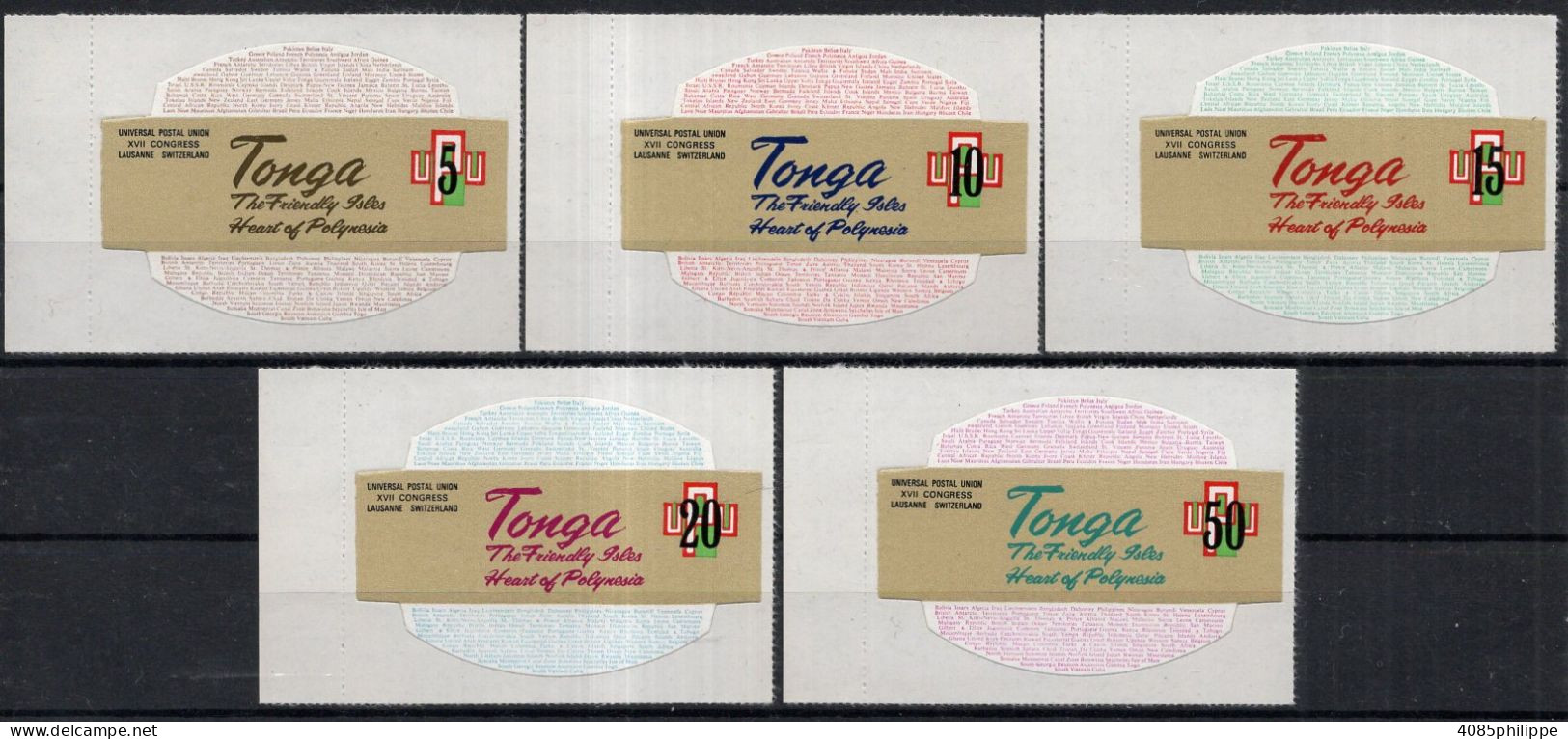 TONGA Timbres Poste N°332** à 336** Neufs Sans Charnières TB Cote : 4€50 - Tonga (1970-...)