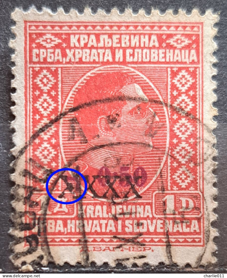 KING ALEXANDER-1 D-OVERPRINT XXXX ON OVERPRINT 0.50-ERROR-SHS-YUGOSLAVIA-1928 - Usati