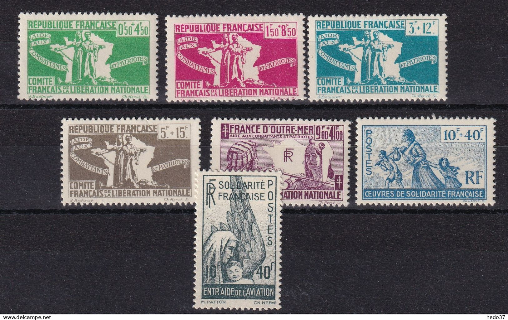 France Libre N°1/5, 7 & PA 1 - Neuf ** Sans Charnière - TB - Other & Unclassified