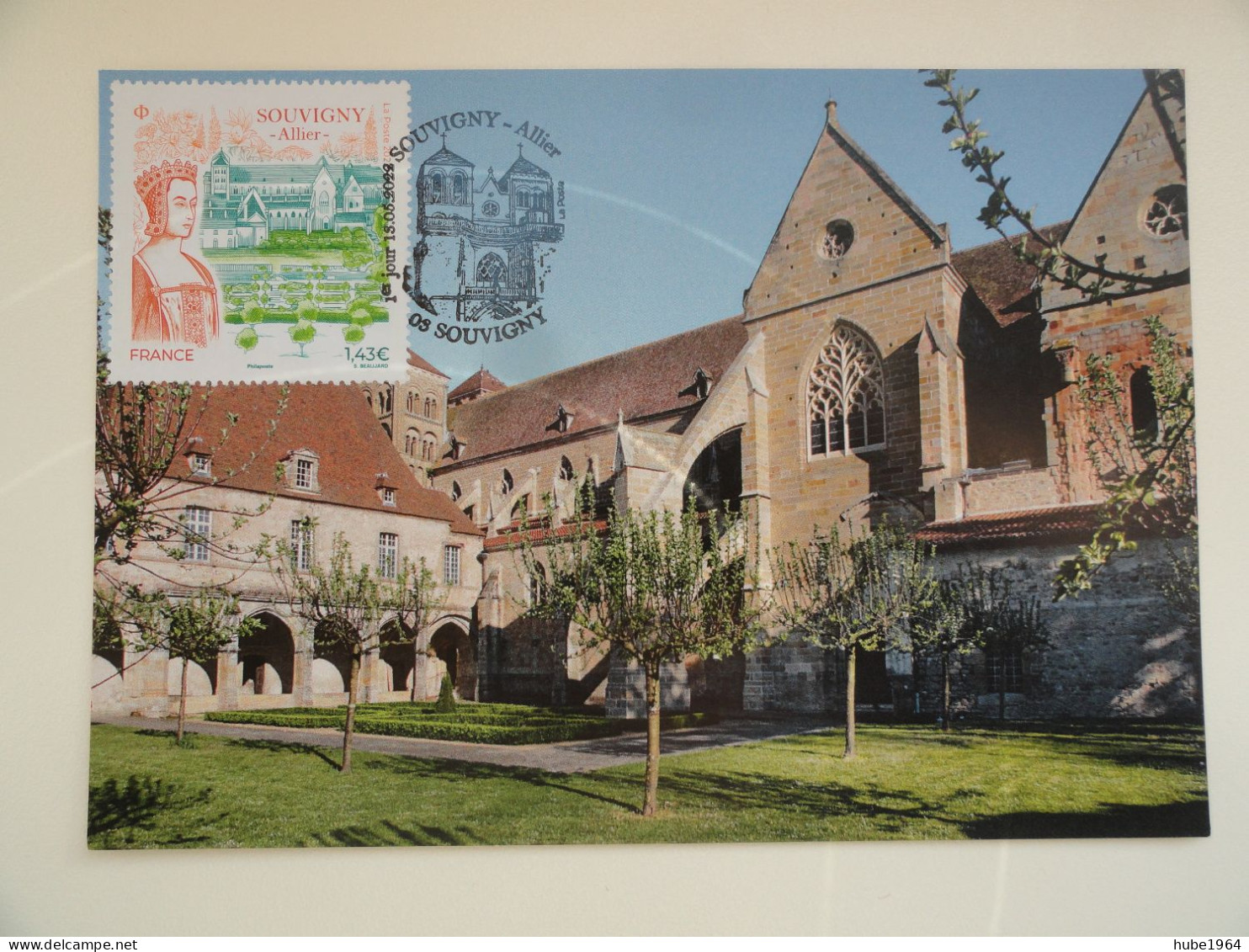 CARTE MAXIMUM CARD ABBAYE DE SOUVIGNY ALLIER  FRANCE - Abbayes & Monastères